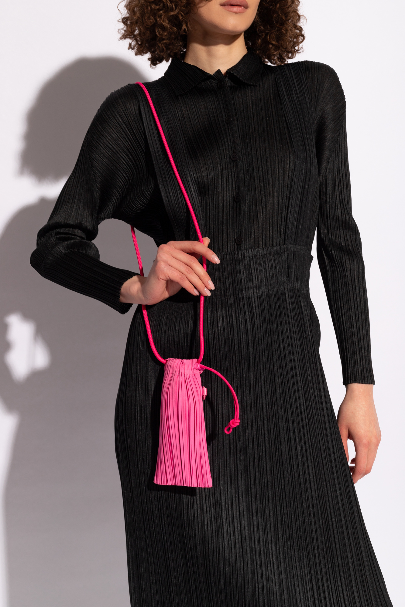 Pink Shoulder Bag 'Pleats Mini Pochette' Pleats Please Issey